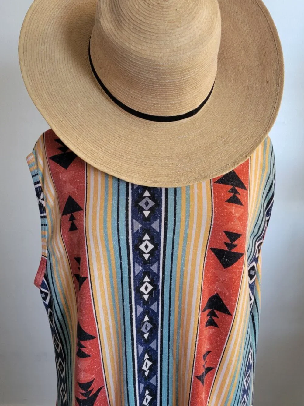 Lucky & Blessed Women's Aztec Inspired High-Low Hemline Print Top (Size: L)